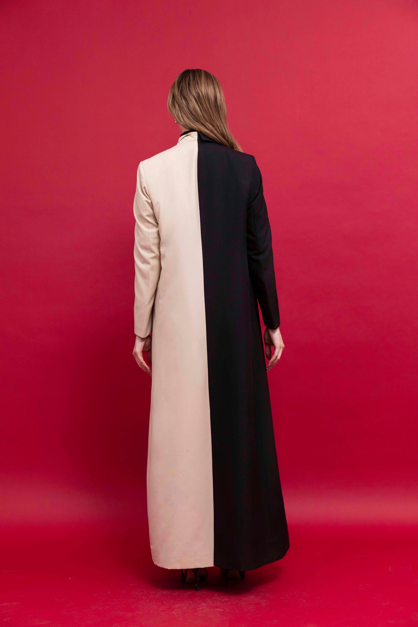 Beige Summer Blazer for Women : Back view