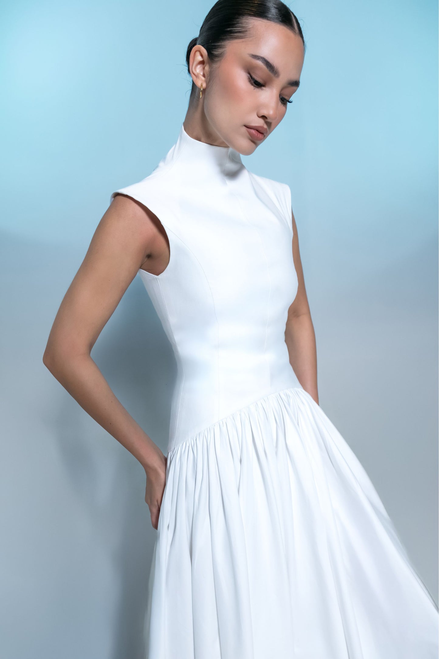 Cotton drop waist maxi dress
