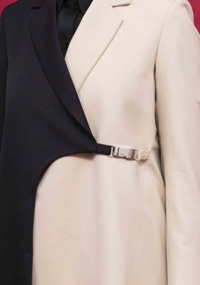 Beige Summer Blazer for Women : Front view