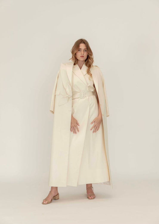 Belted Formal Suit Dress for Women : Front view