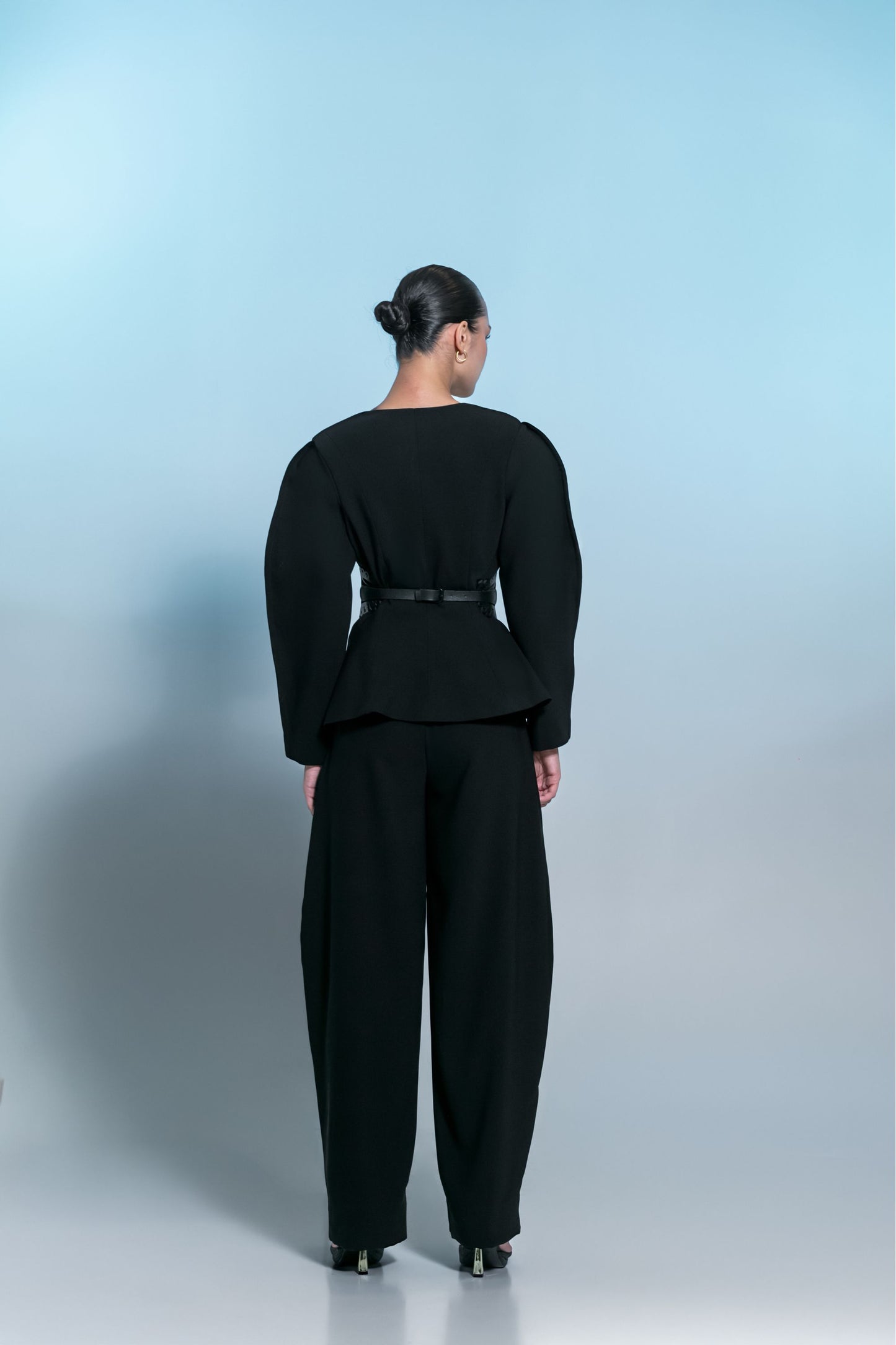The oversized sleeve structured blazer pants set