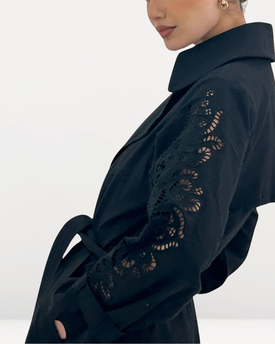 Embroidery trench coat