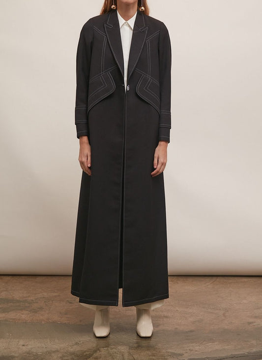 Women's Black Pocket Stitched Blazer : Front view