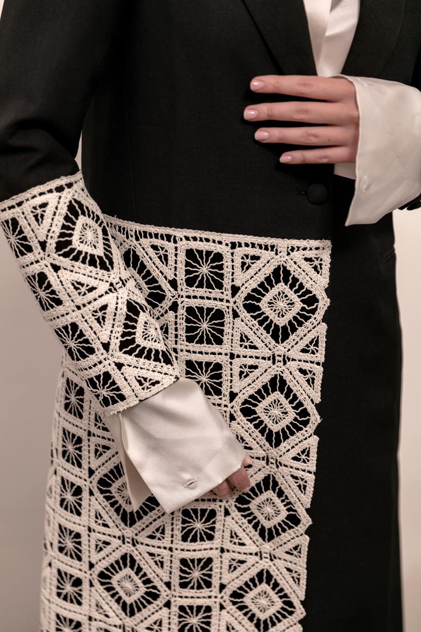 Luxury Crochet Blazer for Women : Front view