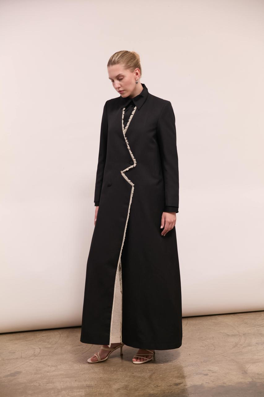 Women's Black Fringe Blazer : Front view