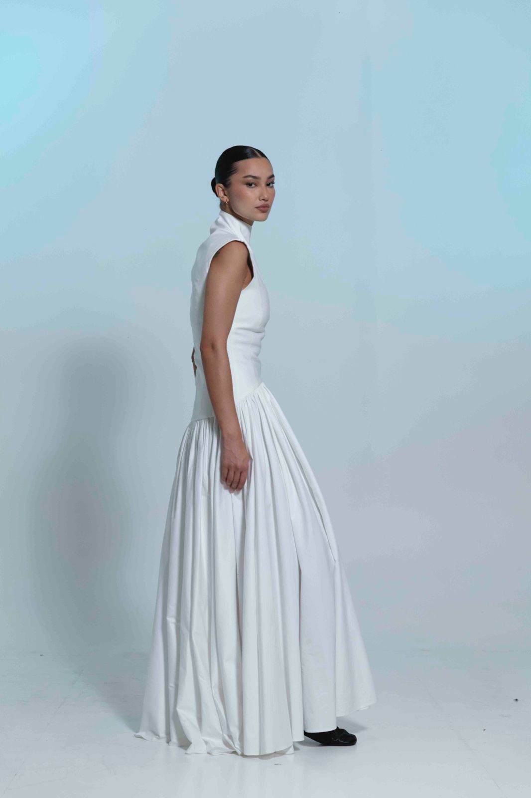 Cotton drop waist maxi dress