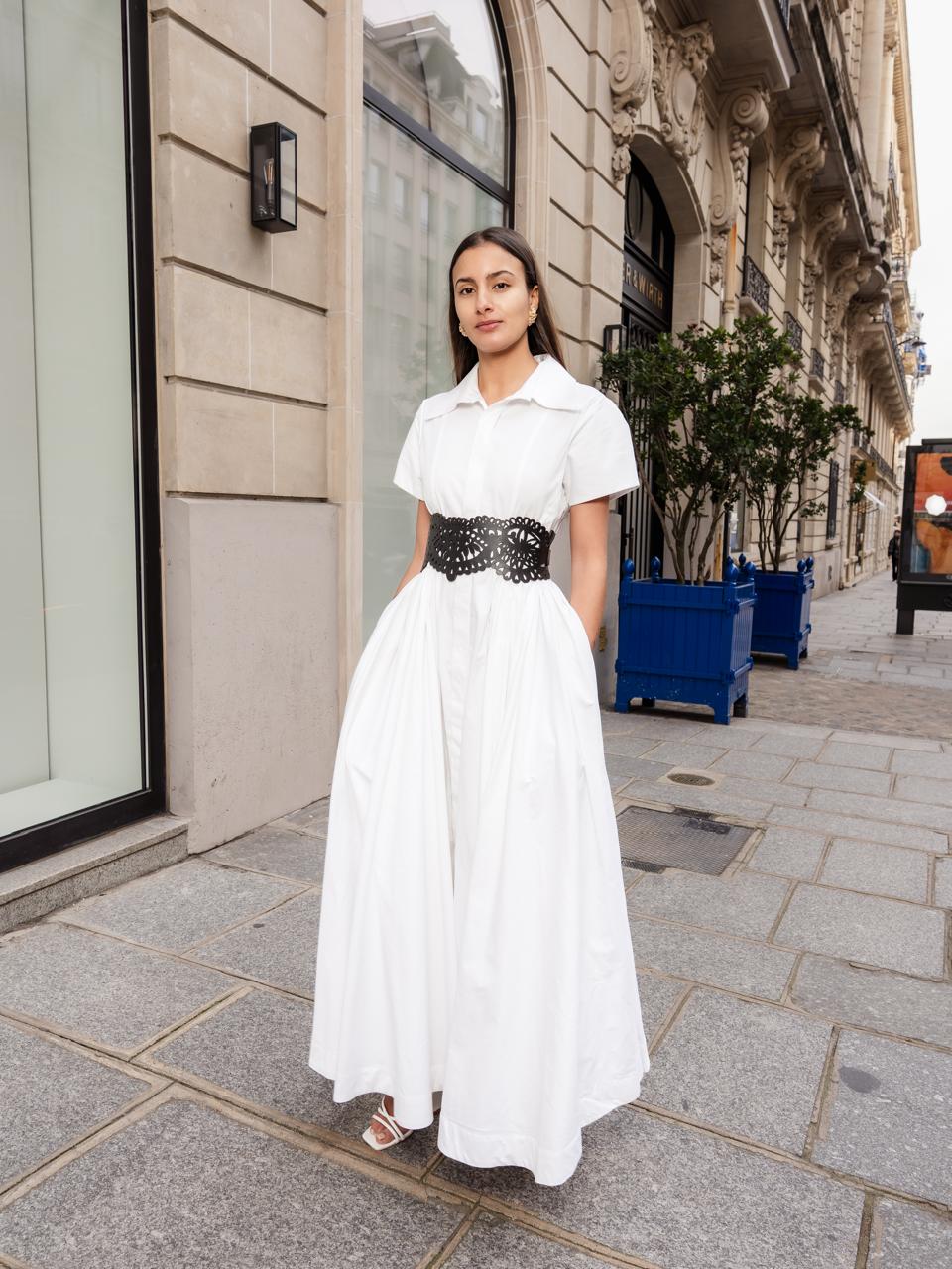 Gathered Cotton Dress