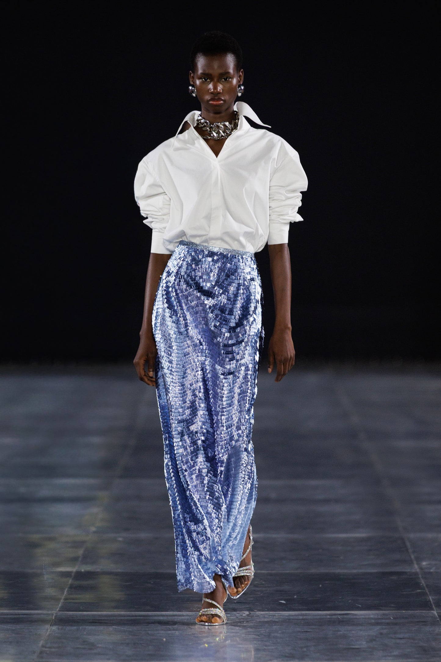 SEQUINS MAXI PENCIL SKIRT