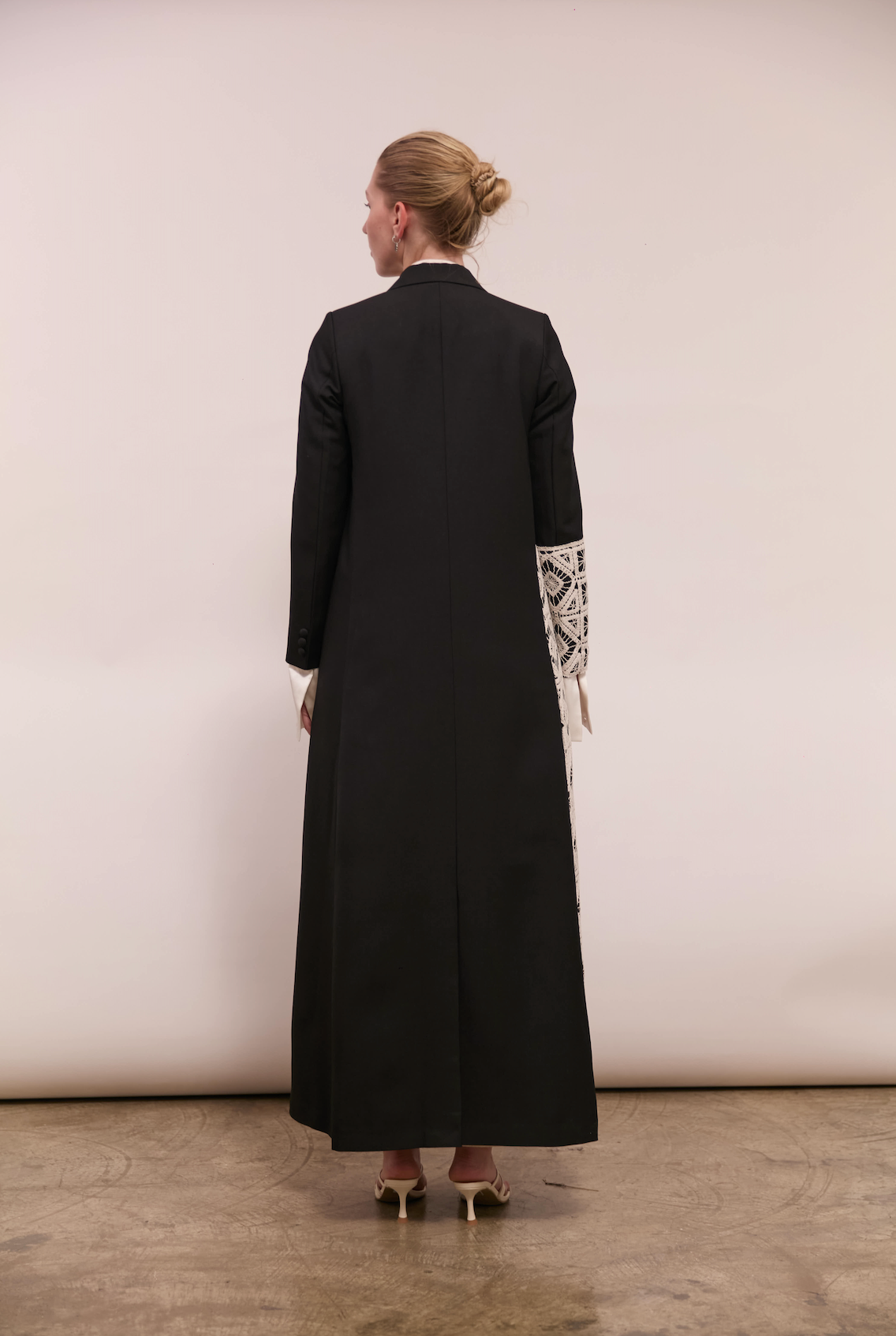 Luxury Crochet Side Detail Blazer : Back view