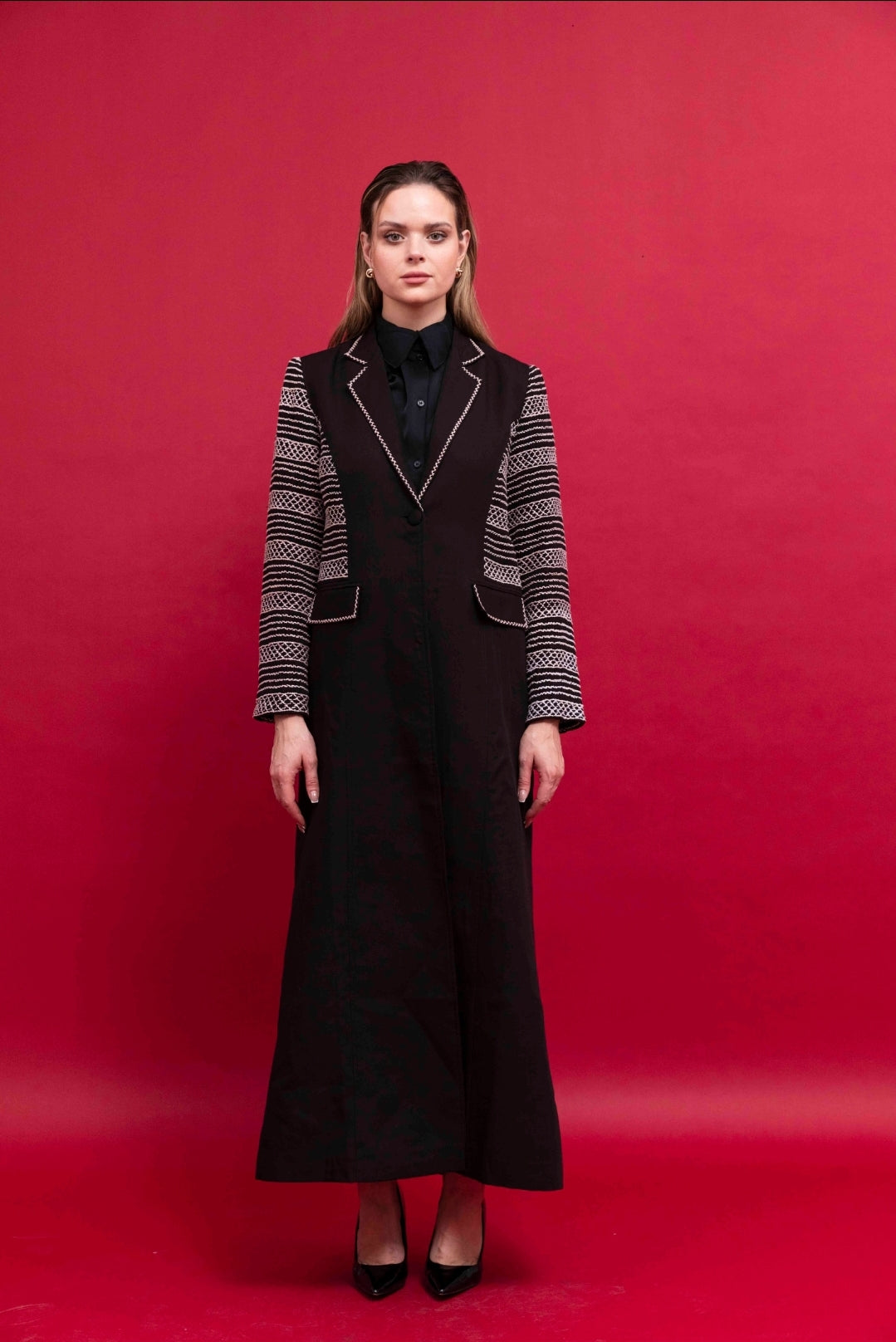Blazer with Embroidery for Women : Front view