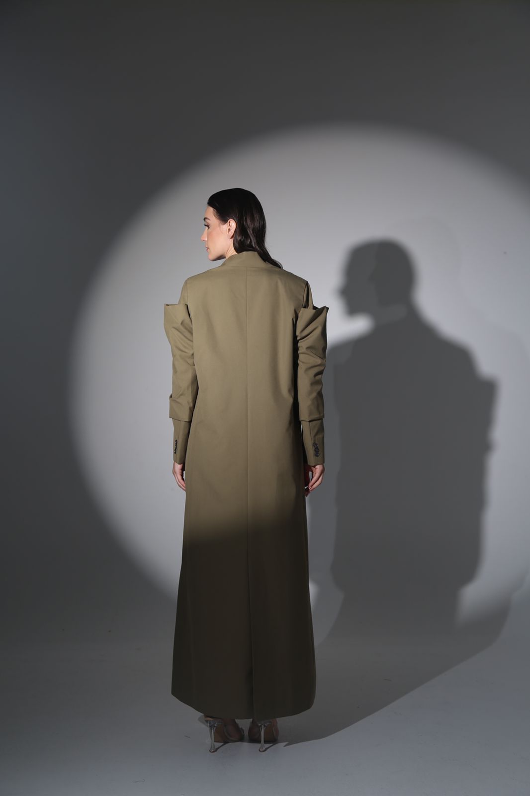 Futuristic Sleeve Blazer - Luxury Cotton Jacket for Women : Back view