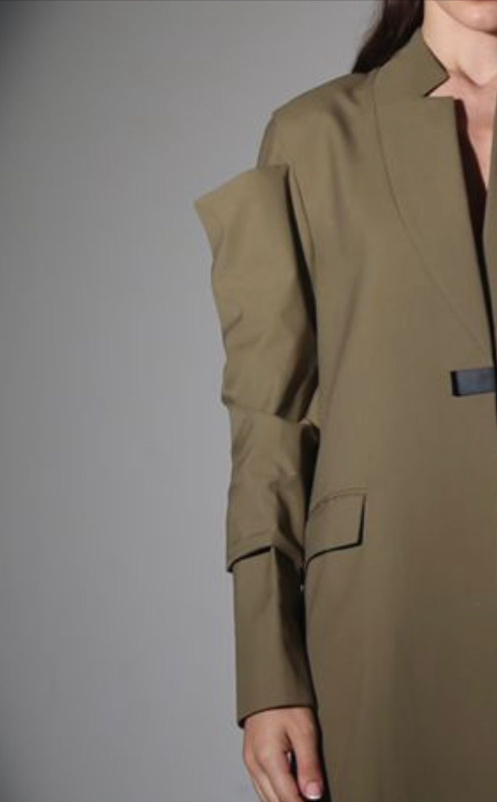 Futuristic Sleeve Blazer - Luxury Cotton Jacket for Women : Front view