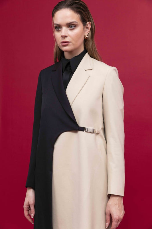 Beige Summer Blazer for Women : Front view