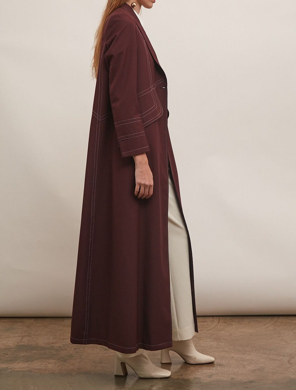 Burgundy Blazer for Women : Side view