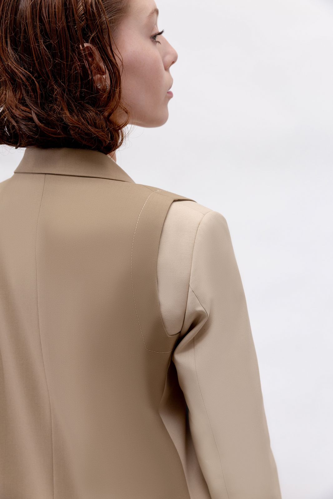 Layered 2 Tone Long Blazer : Back view