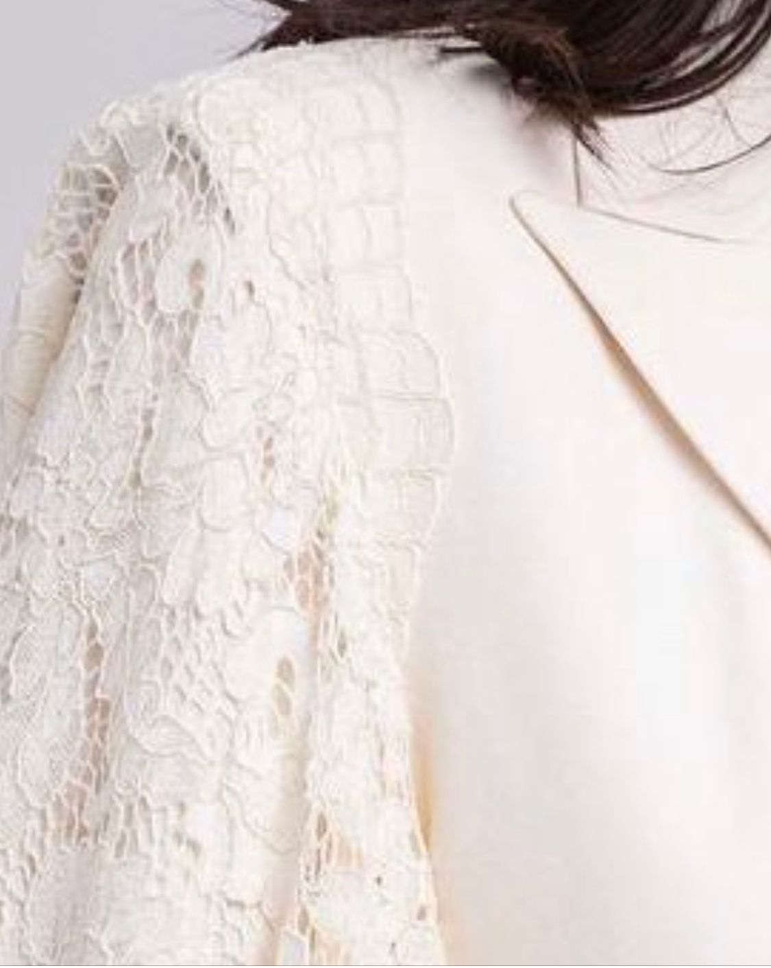Ivory Lace Cape Suit Dress | Cape Sleeve Dress for Women : Back view