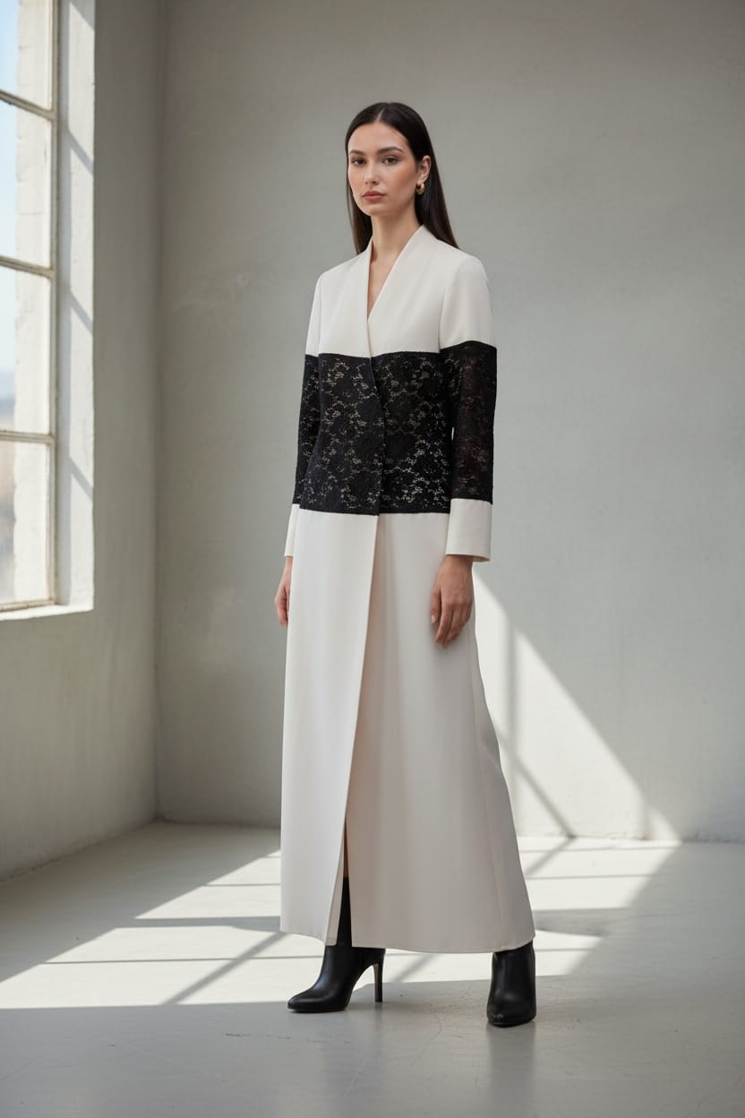 Leather lace classic blazer