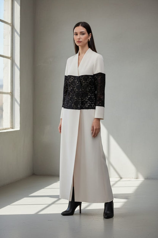 Leather lace classic blazer