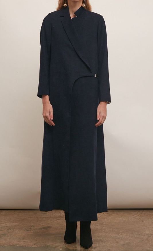 Navy Corduroy Buckled Blazer for Women | Stylish Blazer : Front view