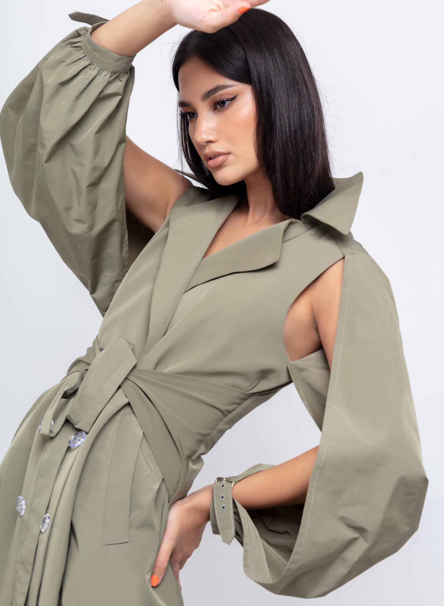 Puffy Sleeve Trench Coat (PRELOVED)