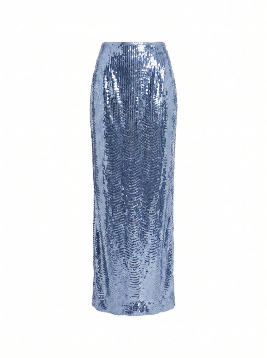 SEQUINS MAXI PENCIL SKIRT
