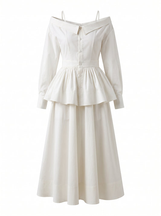 Peplum Cotton Open Dress
