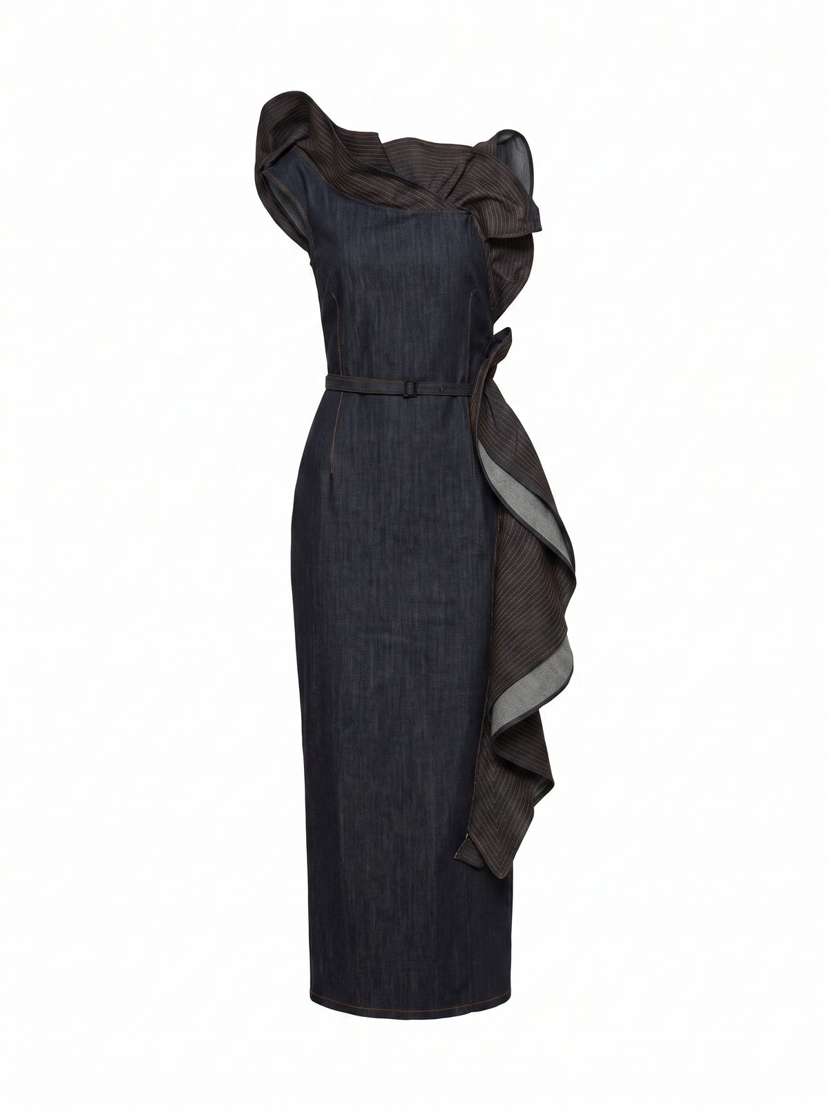The Denim Ruffled Dress