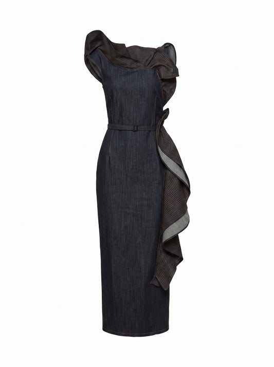 The Denim Ruffled Dress