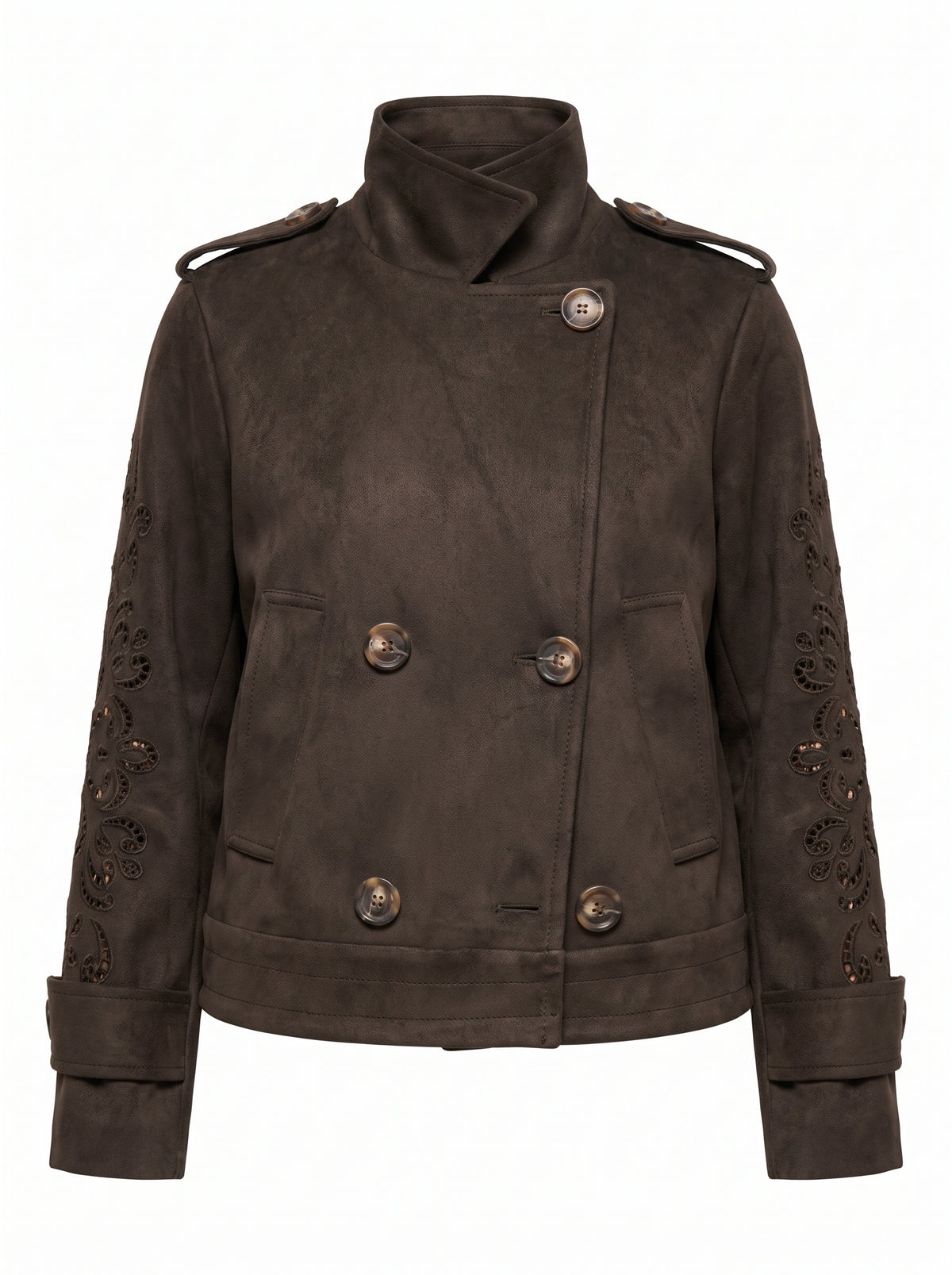 Suede Henna Cropped Trenchcoat