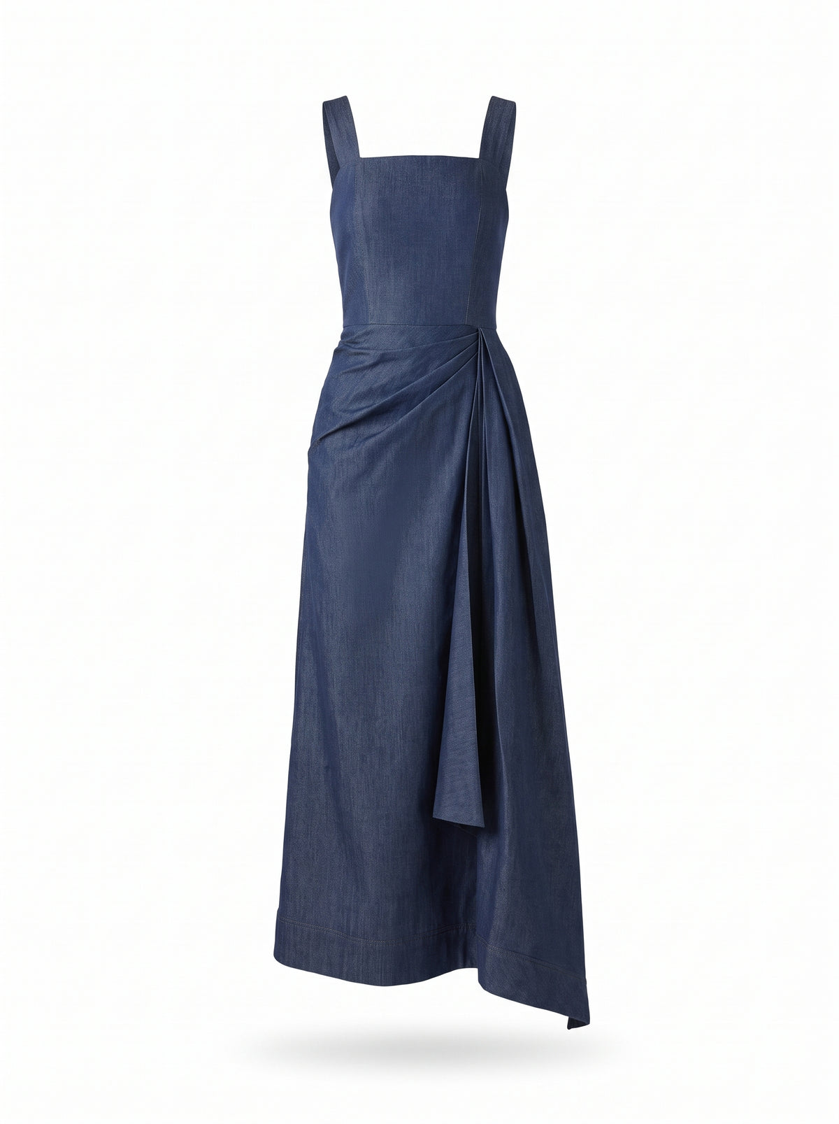 Cotton Denim Draped dress