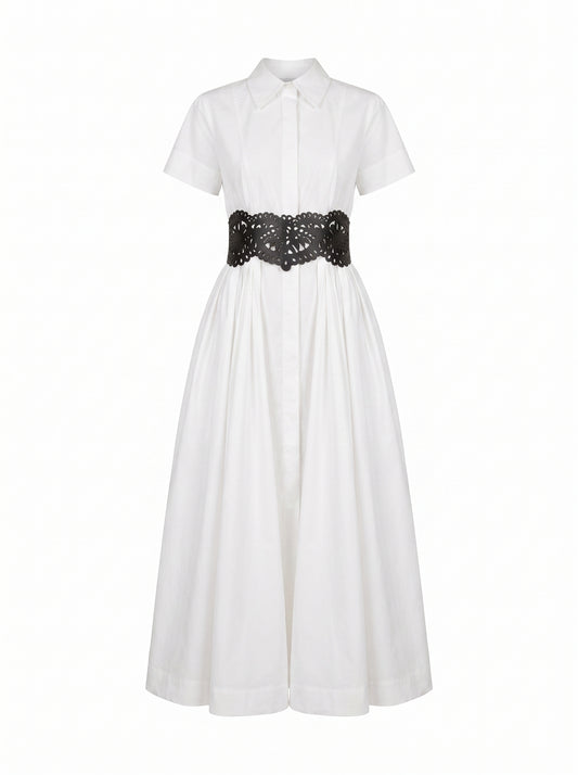 Gathered Cotton Dress
