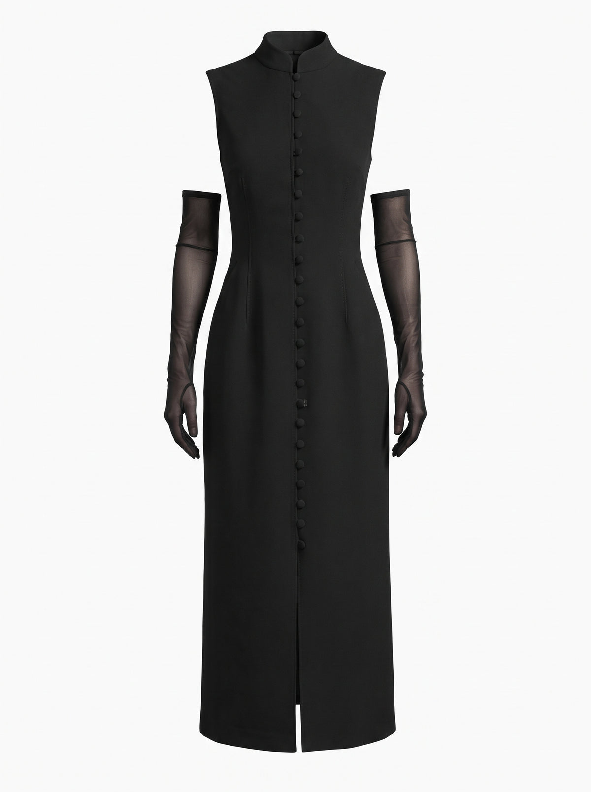 The Buttoned High Neck Dress