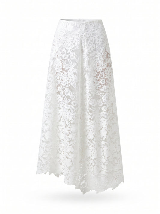 Lace skirt with leather ends