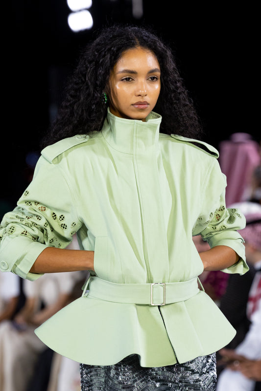 PEPLUM HENNA TRENCHCOAT