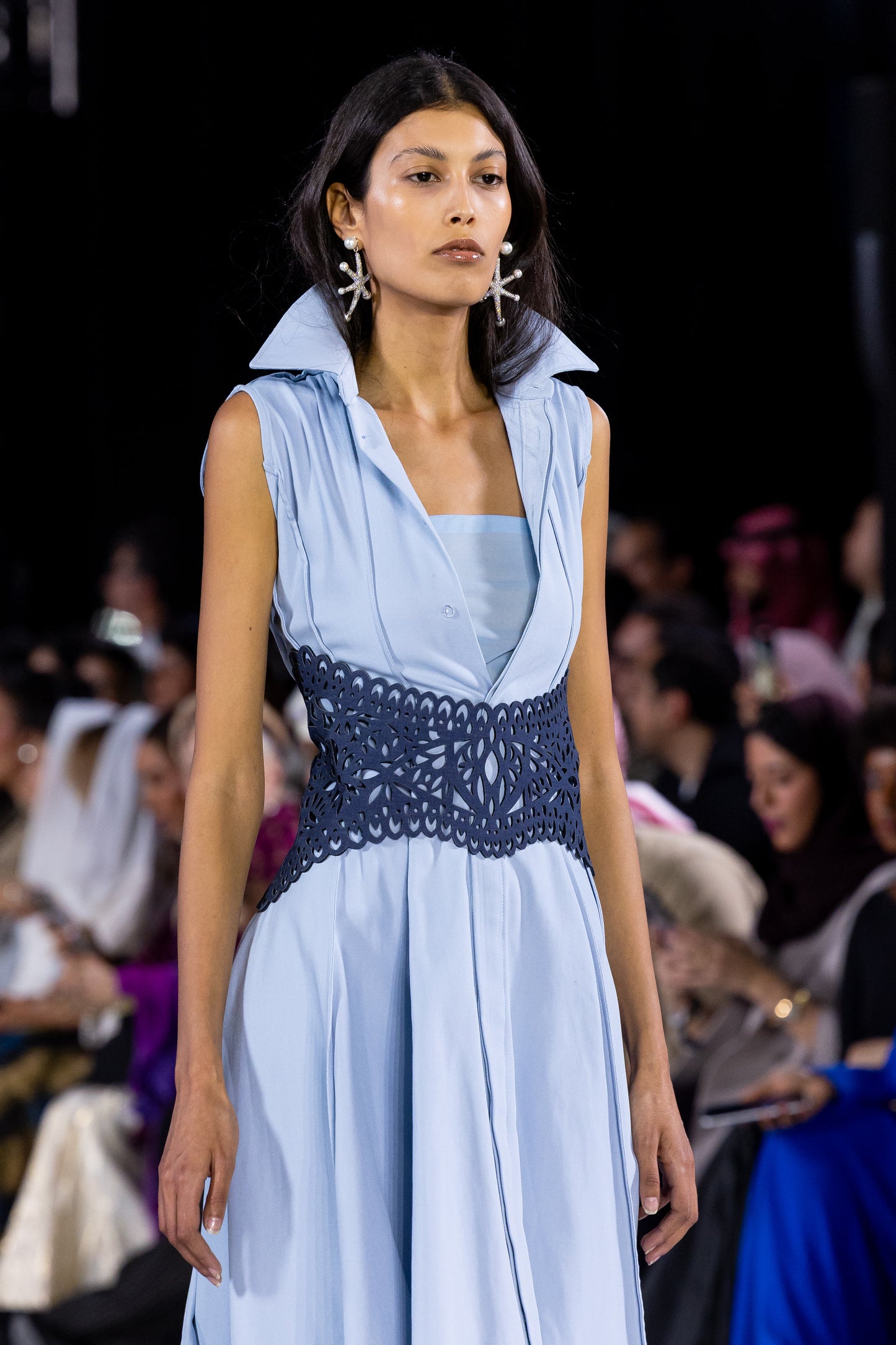 SLEEVELESS EDGES MAXI COTTON DRESS