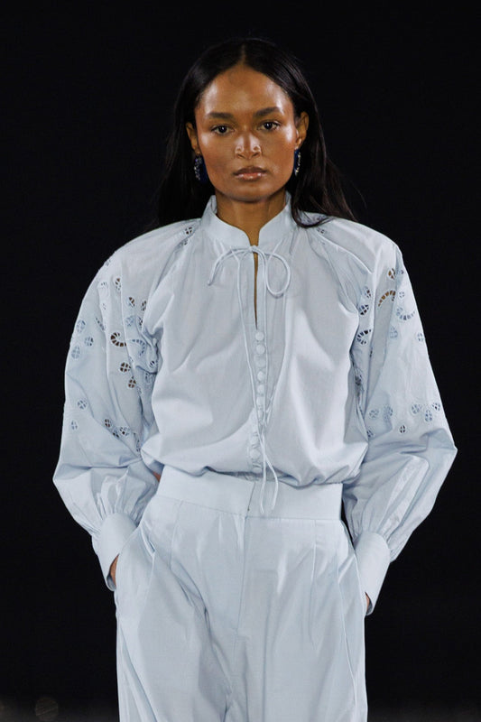 HENNA EMBROIDERY LONG SLEEVE BUTTONED SHIRT