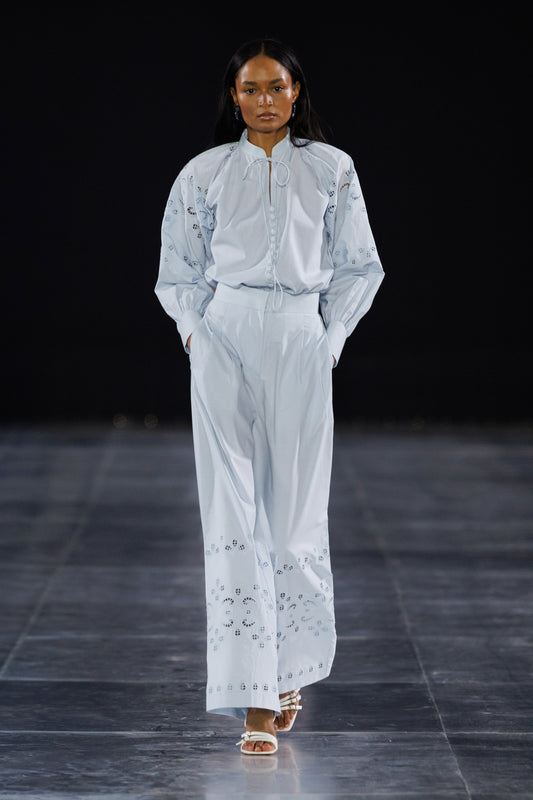 HENNA EMBROIDERY WIDE LEG PANTS