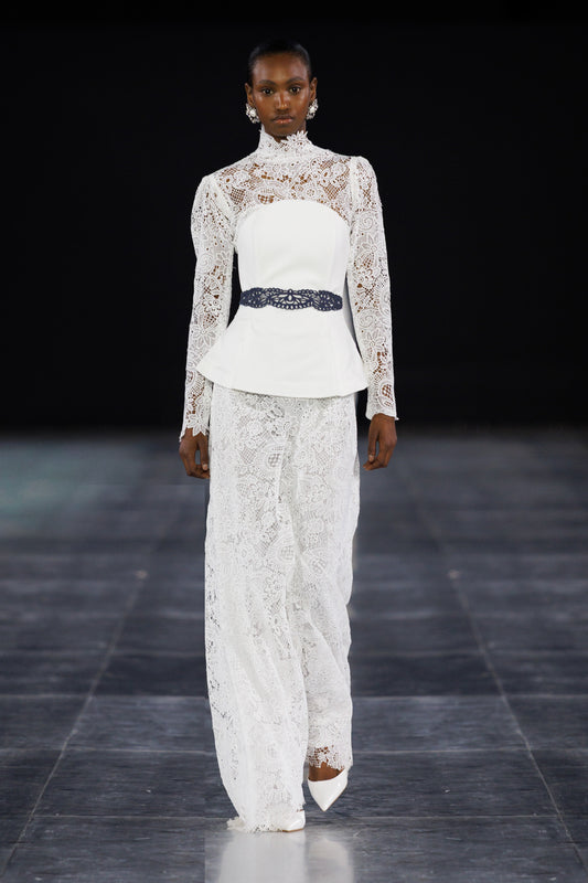 JUPITER MAXI HIGH NECK DRESS WITH PEPLUM CORSET