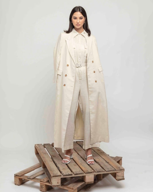 Women's Beige Tailored Blazer : Front view